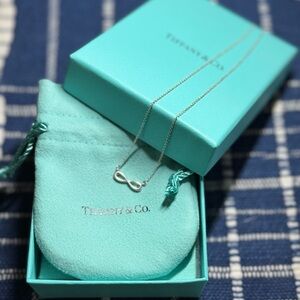 Tiffany & Co. Sterling Silver Infinity Necklace with Signature Blue Pouch